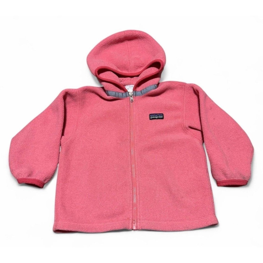 Patagonia Baby 24M Pink Synchilla Fleece Hooded Jacket Full Zip Toddler